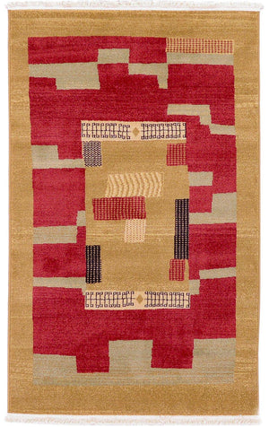 Rust Red 3' 1 x 5' 3 Fars Rectangle Area Rug 100% Polypropylene Unique Traditional Carpet for Classical Living, Dining Room & Office Spaces for Sale at Rug Engine