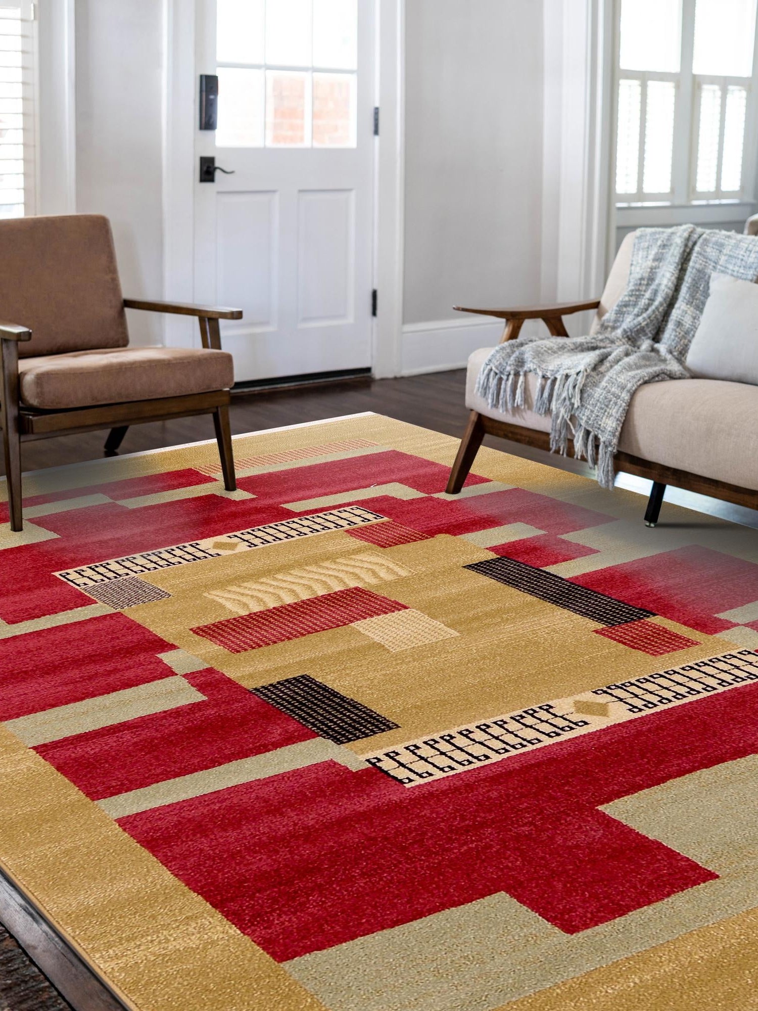 Rust Red 6' 1 x 9' Fars Rectangle Area Rug 100% Polypropylene Unique Traditional Carpet for Classical Living, Dining Room & Office Spaces for Sale at Rug Engine