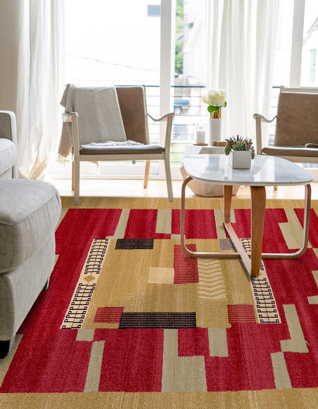 Rust Red 9' x 12' Fars Rectangle Area Rug 100% Polypropylene Unique Traditional Carpet for Classical Living, Dining Room & Office Spaces for Sale at Rug Engine