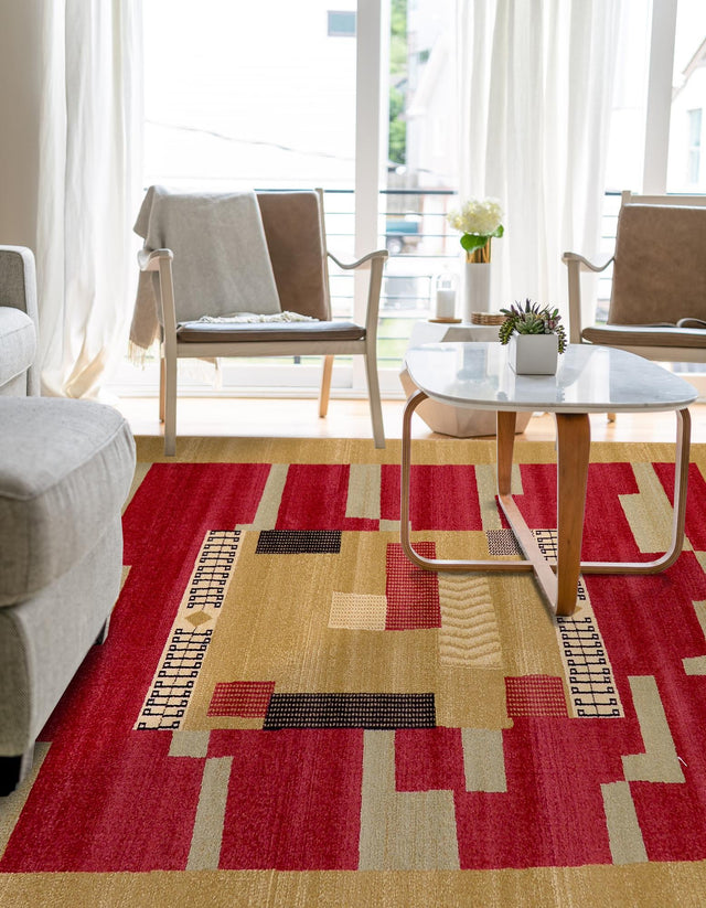Rust Red 5' 1 x 8' Fars Rectangle Rug