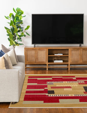 Rust Red 5' 1 x 8' Fars Rectangle Rug