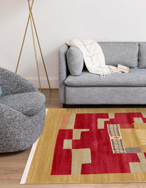 Rust Red 5' 1 x 8' Fars Rectangle Rug