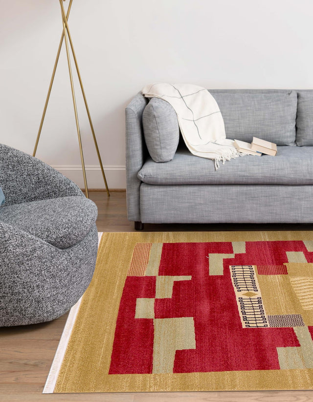 Rust Red 8' x 10' Fars Rectangle Area Rug 100% Polypropylene Unique Traditional Carpet for Classical Living, Dining Room & Office Spaces for Sale at Rug Engine