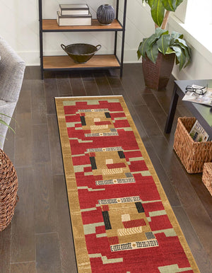 Rust Red 2' 7 x 10' Fars Runner Area Rug 100% Polypropylene Unique Traditional Carpet for Classical Living, Dining Room & Office Spaces for Sale at Rug Engine