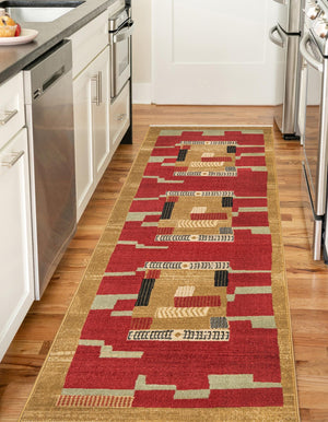 Rust Red 2' 7 x 10' Fars Runner Area Rug 100% Polypropylene Unique Traditional Carpet for Classical Living, Dining Room & Office Spaces for Sale at Rug Engine