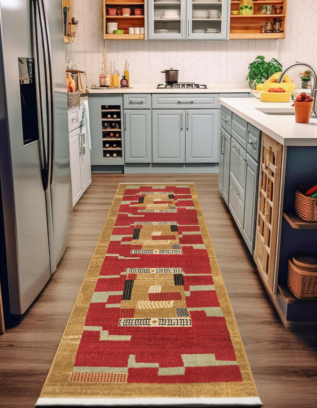 Rust Red 2' 7 x 10' Fars Runner Area Rug 100% Polypropylene Unique Traditional Carpet for Classical Living, Dining Room & Office Spaces for Sale at Rug Engine