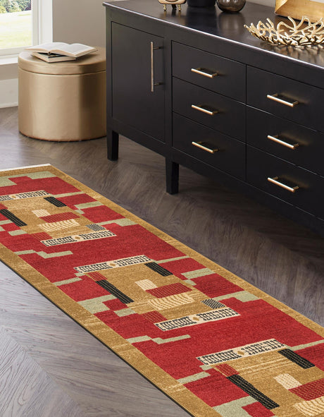 Rust Red 2' 7 x 10' Fars Runner Area Rug 100% Polypropylene Unique Traditional Carpet for Classical Living, Dining Room & Office Spaces for Sale at Rug Engine