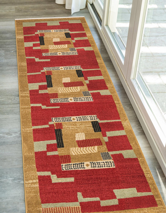 Rust Red 2' 7 x 10' Fars Runner Area Rug 100% Polypropylene Unique Traditional Carpet for Classical Living, Dining Room & Office Spaces for Sale at Rug Engine