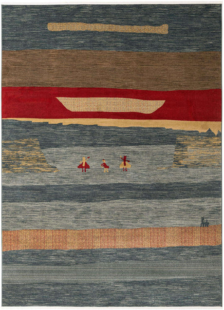 Blue 9' x 12' Fars Rectangle Area Rug 100% Polypropylene Unique Traditional Carpet for Classical Living, Dining Room & Office Spaces for Sale at Rug Engine