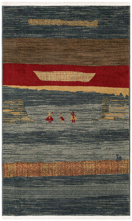 Blue 3' 1 x 5' 3 Fars Rectangle Area Rug 100% Polypropylene Unique Traditional Carpet for Classical Living, Dining Room & Office Spaces for Sale at Rug Engine