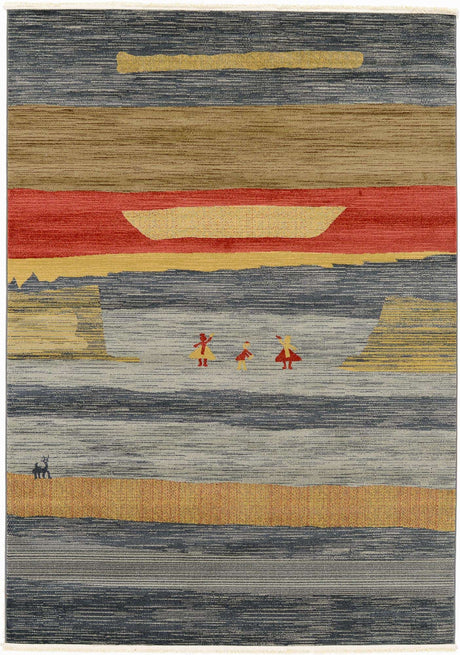 Blue 7' 1 x 10' Fars Rectangle Area Rug 100% Polypropylene Unique Traditional Carpet for Classical Living, Dining Room & Office Spaces for Sale at Rug Engine