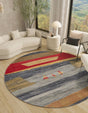 Blue 6' 1 x 6' 1 Fars Round Area Rug 100% Polypropylene Unique Traditional Carpet for Classical Living, Dining Room & Office Spaces for Sale at Rug Engine
