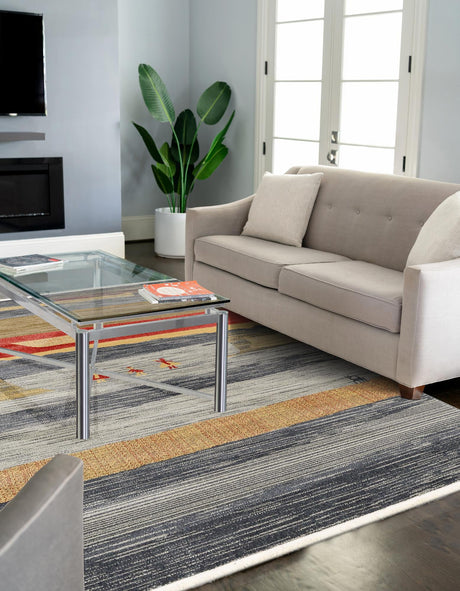 Blue 4' 1 x 6' 1 Fars Rectangle Area Rug 100% Polypropylene Unique Traditional Carpet for Classical Living, Dining Room & Office Spaces for Sale at Rug Engine