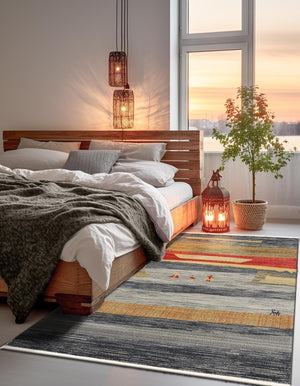 Blue 7' 1 x 10' Fars Rectangle Area Rug 100% Polypropylene Unique Traditional Carpet for Classical Living, Dining Room & Office Spaces for Sale at Rug Engine