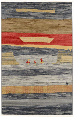 Blue 5' 1 x 8' Fars Rectangle Area Rug 100% Polypropylene Unique Traditional Carpet for Classical Living, Dining Room & Office Spaces for Sale at Rug Engine