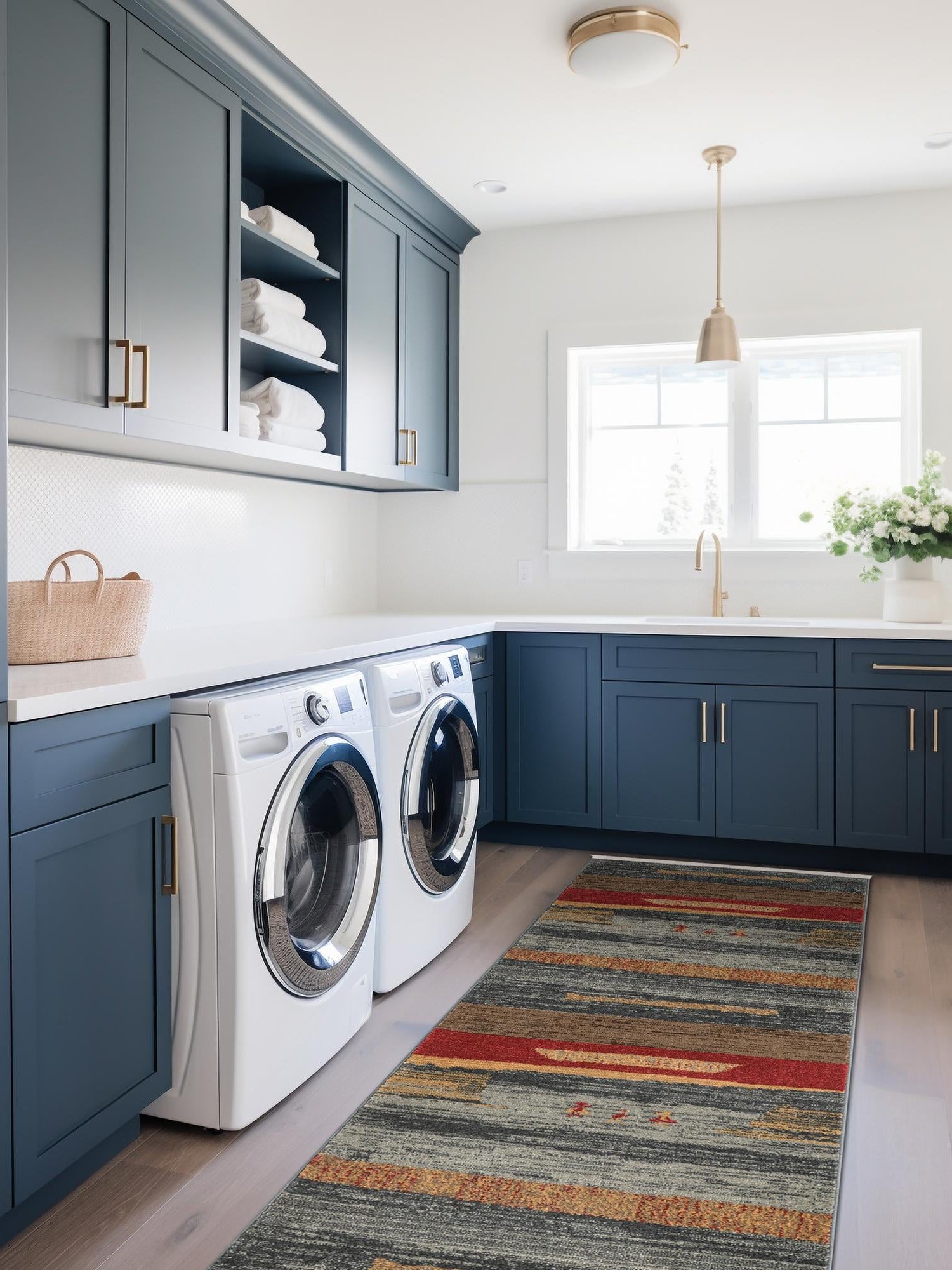 Blue 2' 7 x 19' 8 Fars Runner Area Rug 100% Polypropylene Unique Traditional Carpet for Classical Living, Dining Room & Office Spaces for Sale at Rug Engine