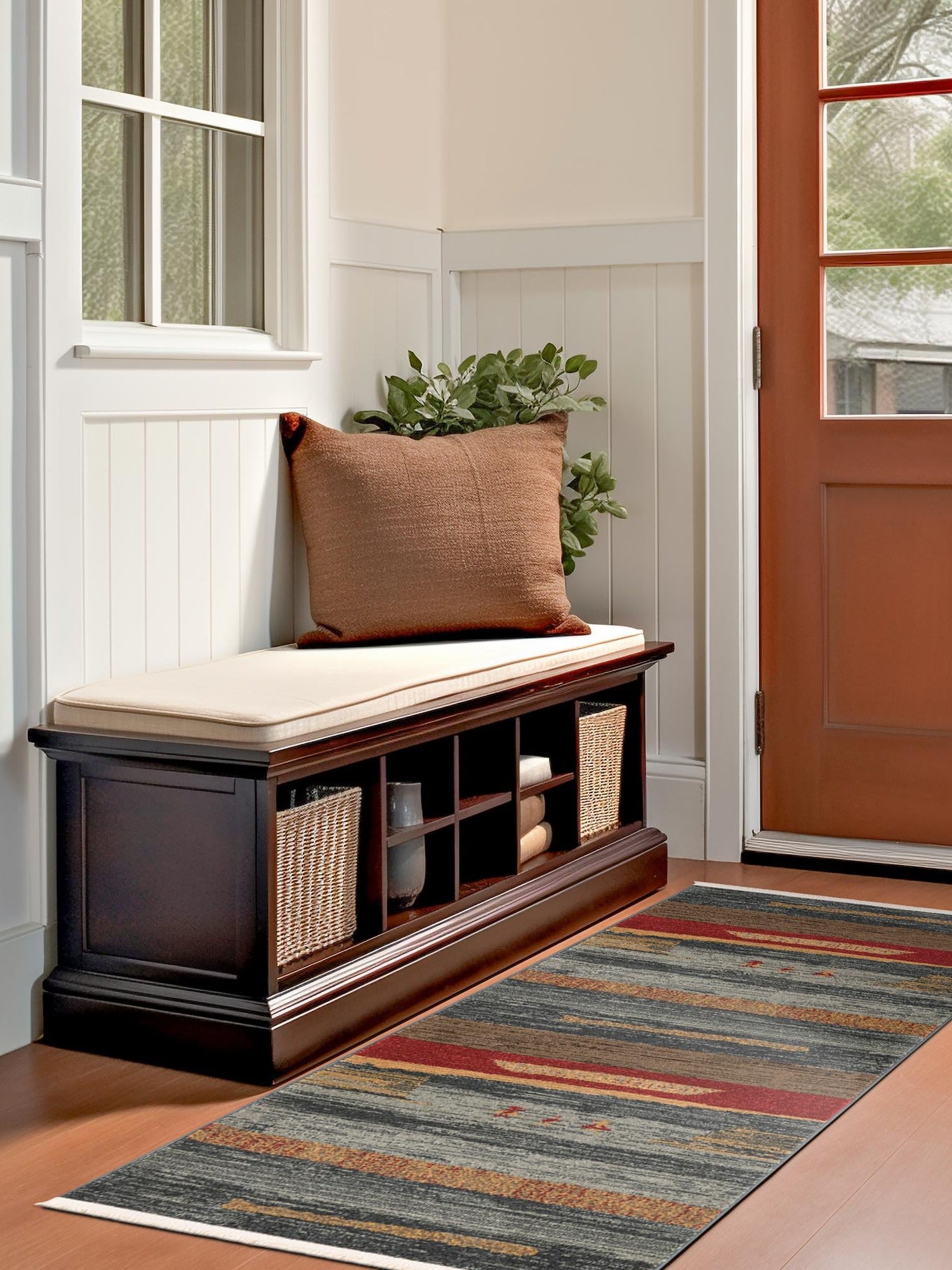 Blue 2' 7 x 19' 8 Fars Runner Area Rug 100% Polypropylene Unique Traditional Carpet for Classical Living, Dining Room & Office Spaces for Sale at Rug Engine