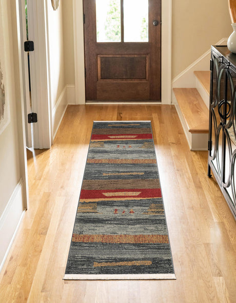 Blue 2' 7 x 10' Fars Runner Area Rug 100% Polypropylene Unique Traditional Carpet for Classical Living, Dining Room & Office Spaces for Sale at Rug Engine