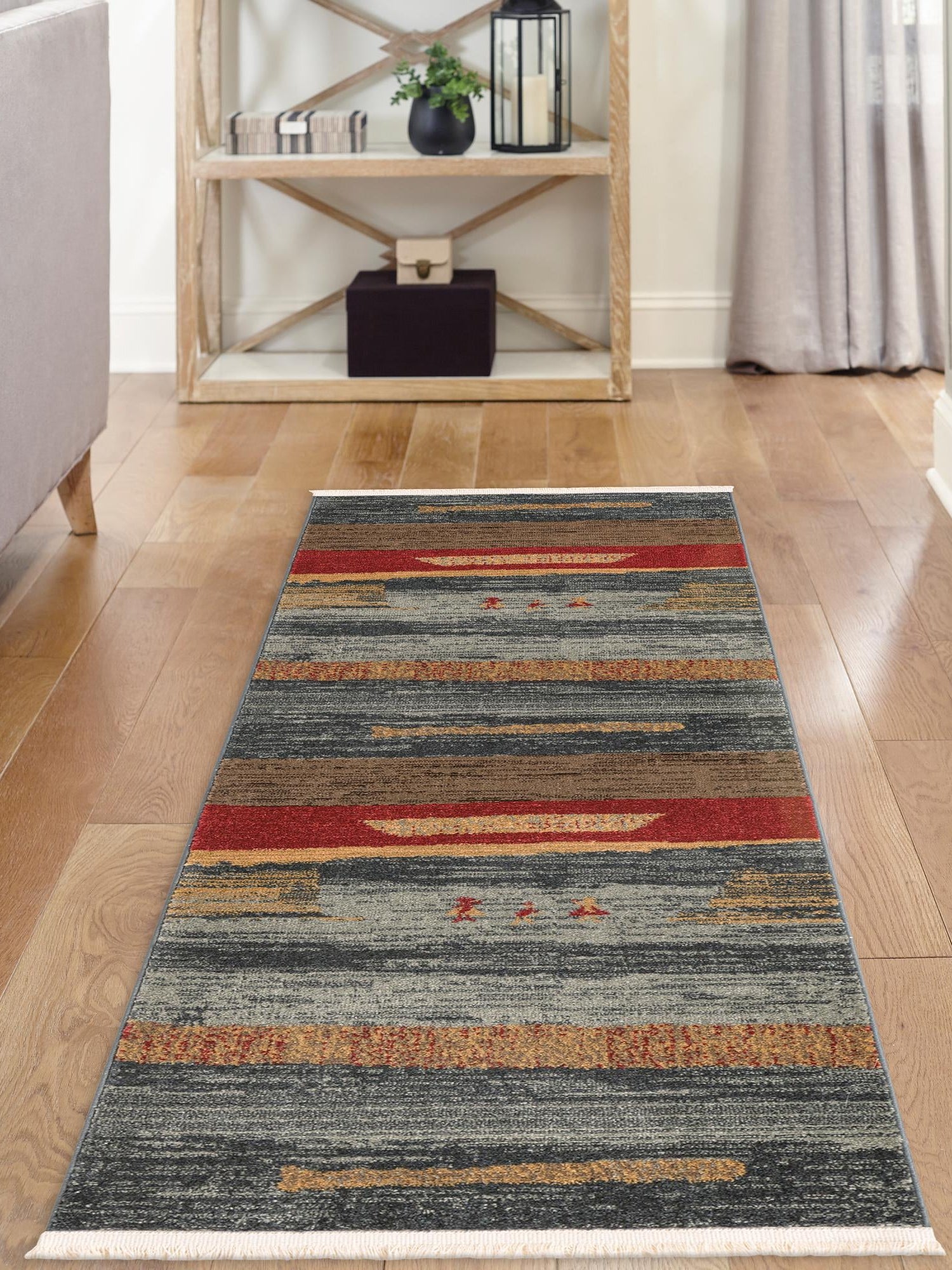 Blue 2' 7 x 10' Fars Runner Area Rug 100% Polypropylene Unique Traditional Carpet for Classical Living, Dining Room & Office Spaces for Sale at Rug Engine