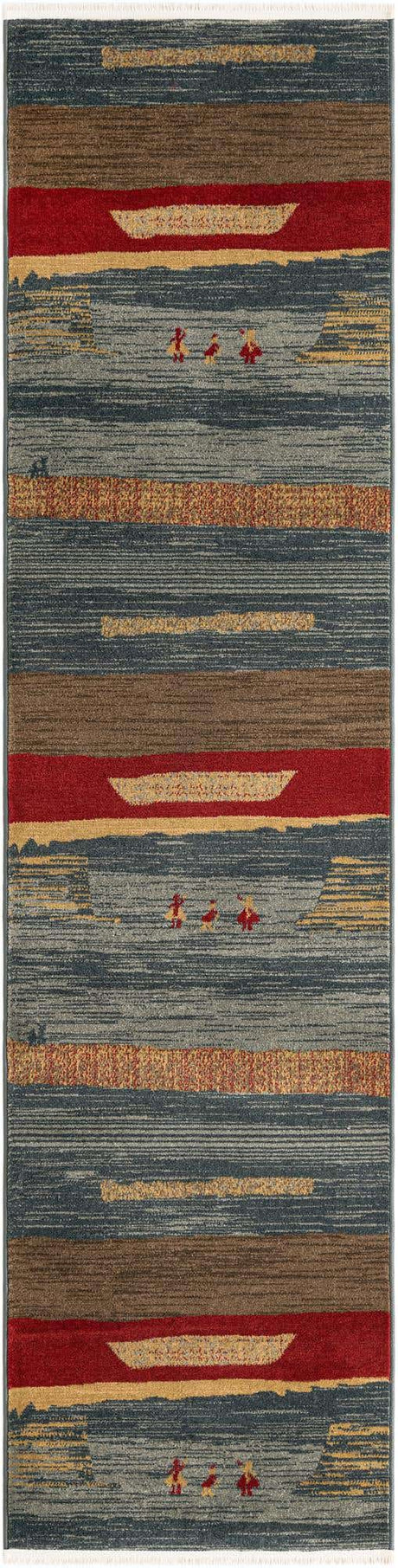 Blue 2' 7 x 10' Fars Runner Area Rug 100% Polypropylene Unique Traditional Carpet for Classical Living, Dining Room & Office Spaces for Sale at Rug Engine