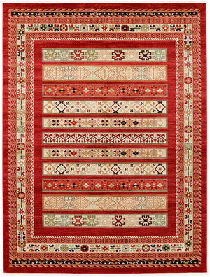 Rust Red 9' x 12' Fars Rectangle Area Rug 100% Polypropylene Unique Traditional Carpet for Classical Living, Dining Room & Office Spaces for Sale at Rug Engine