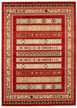 Rust Red 7' 1 x 10' Fars Rectangle Area Rug 100% Polypropylene Unique Traditional Carpet for Classical Living, Dining Room & Office Spaces for Sale at Rug Engine