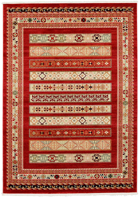 Rust Red 7' 1 x 10' Fars Rectangle Area Rug 100% Polypropylene Unique Traditional Carpet for Classical Living, Dining Room & Office Spaces for Sale at Rug Engine