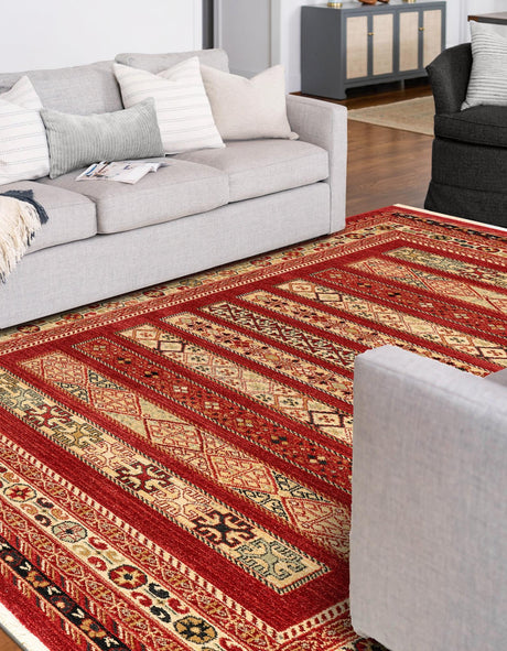 Rust Red 10' x 13' 1 Fars Rectangle Area Rug 100% Polypropylene Unique Traditional Carpet for Classical Living, Dining Room & Office Spaces for Sale at Rug Engine