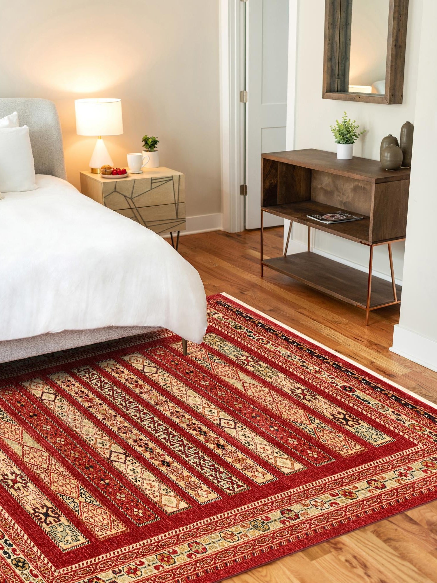 Rust Red 10' x 13' 1 Fars Rectangle Area Rug 100% Polypropylene Unique Traditional Carpet for Classical Living, Dining Room & Office Spaces for Sale at Rug Engine