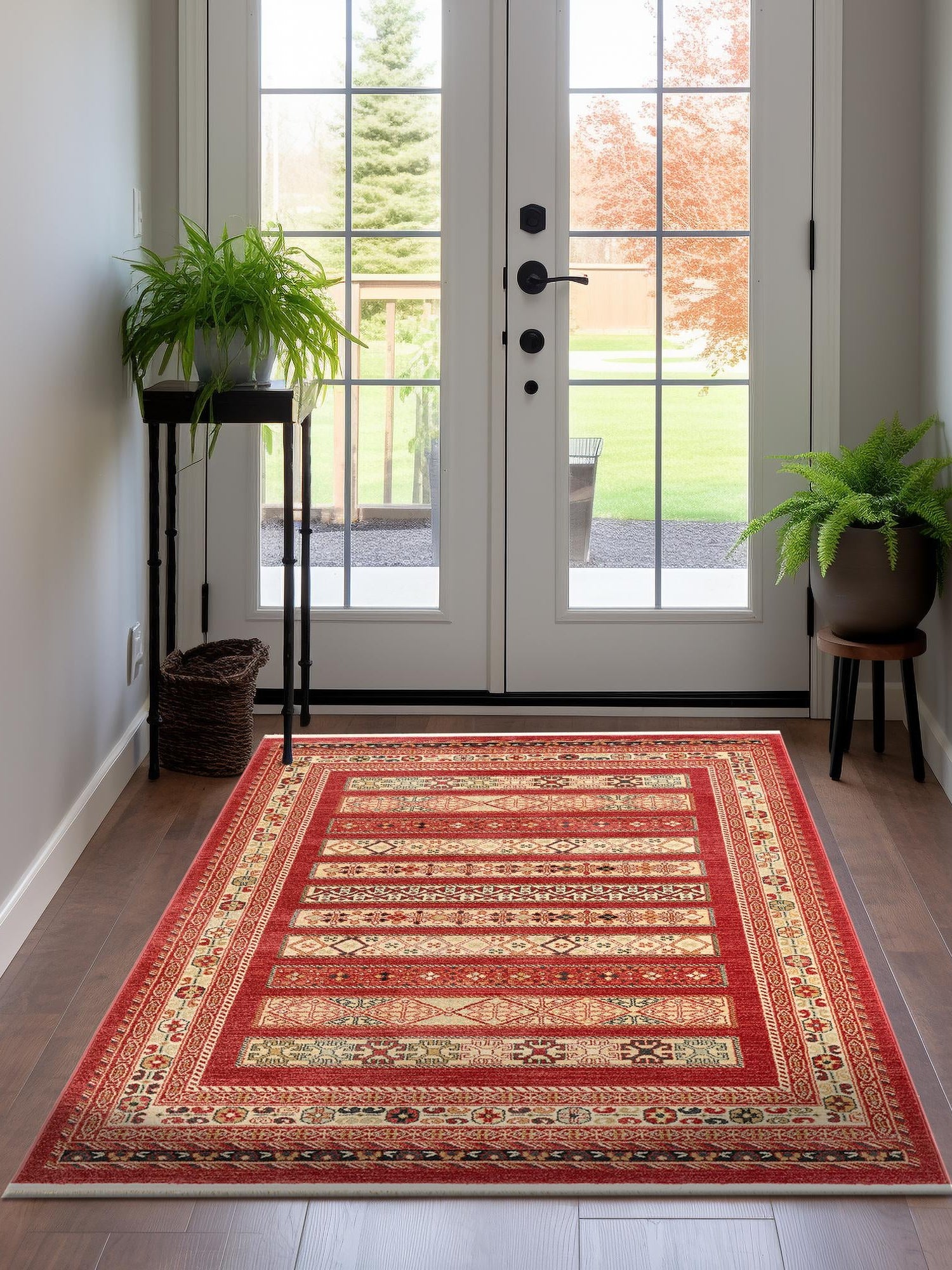 Rust Red 8' x 10' Fars Rectangle Area Rug 100% Polypropylene Unique Traditional Carpet for Classical Living, Dining Room & Office Spaces for Sale at Rug Engine