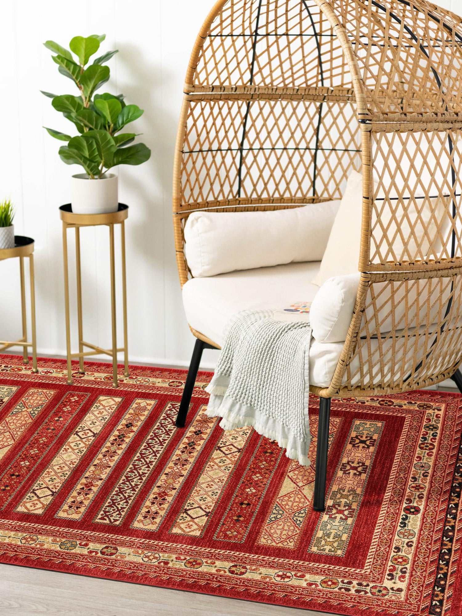 Rust Red 6' 1 x 9' Fars Rectangle Area Rug 100% Polypropylene Unique Traditional Carpet for Classical Living, Dining Room & Office Spaces for Sale at Rug Engine