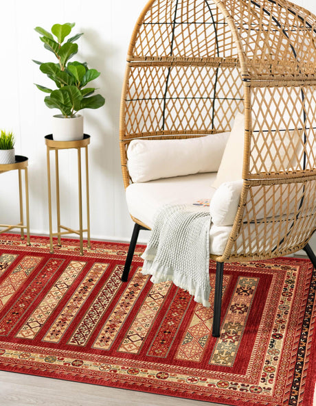 Rust Red 10' x 13' 1 Fars Rectangle Area Rug 100% Polypropylene Unique Traditional Carpet for Classical Living, Dining Room & Office Spaces for Sale at Rug Engine