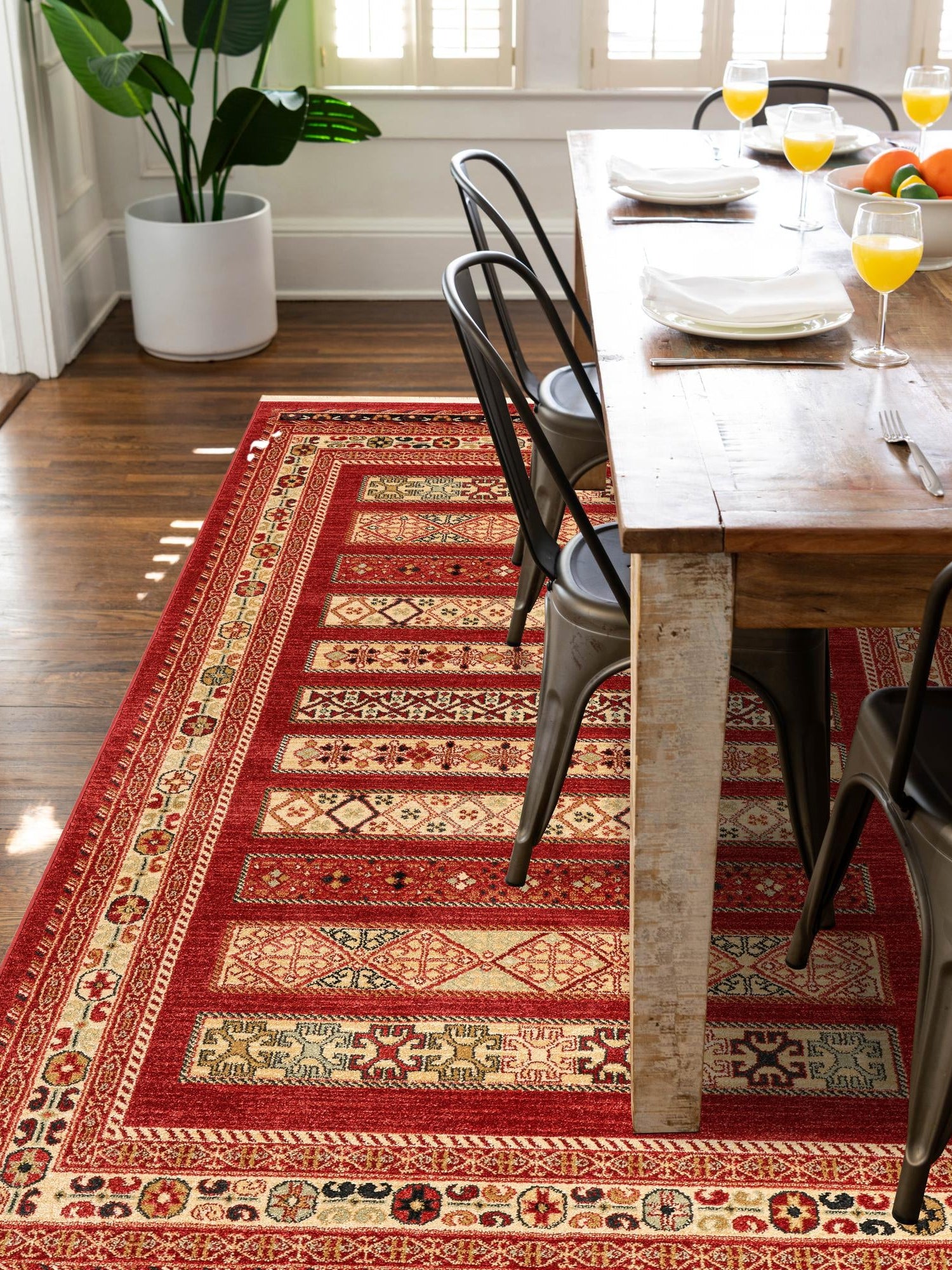 Rust Red 8' x 10' Fars Rectangle Area Rug 100% Polypropylene Unique Traditional Carpet for Classical Living, Dining Room & Office Spaces for Sale at Rug Engine