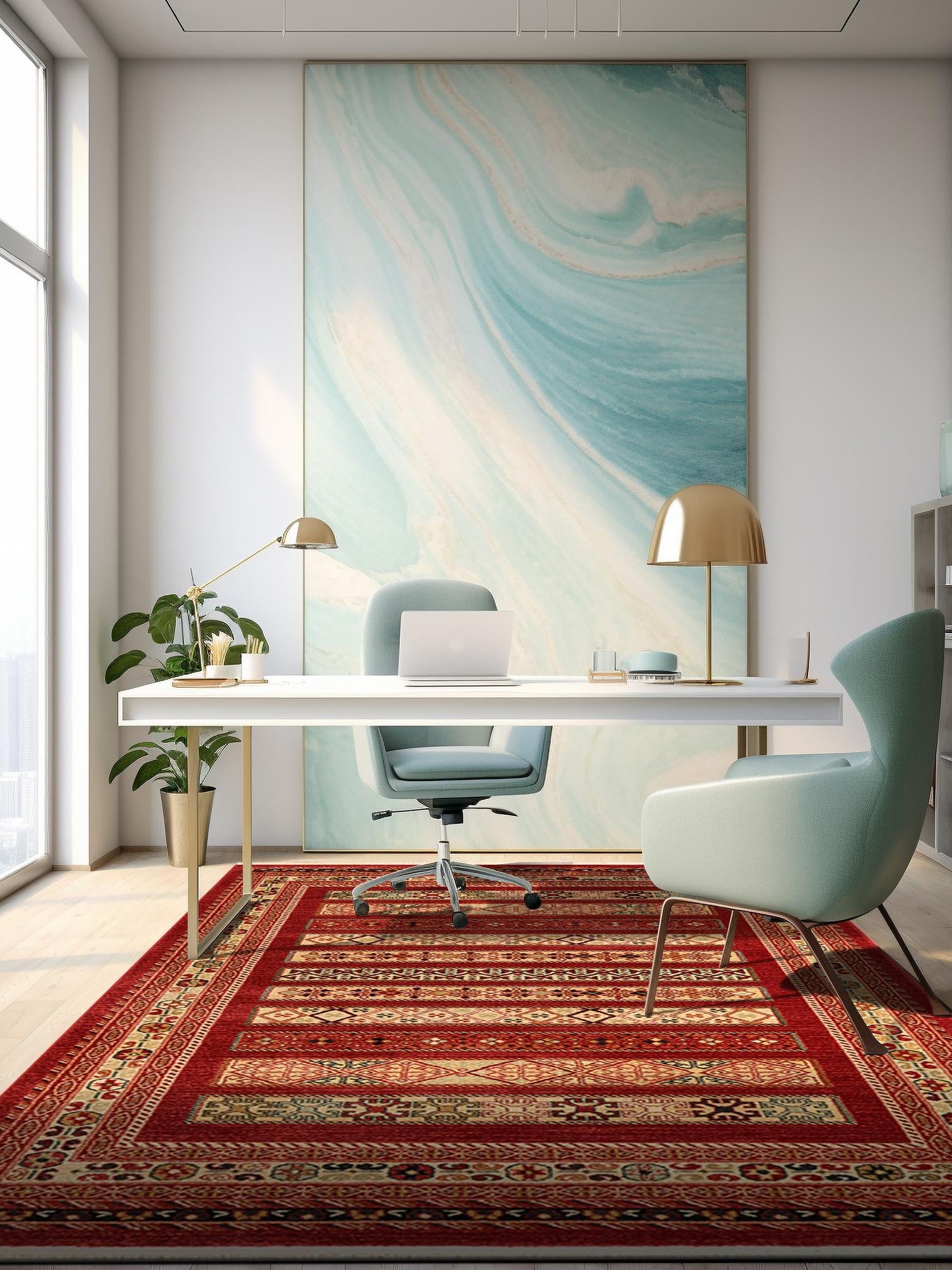 Rust Red 7' 1 x 10' Fars Rectangle Area Rug 100% Polypropylene Unique Traditional Carpet for Classical Living, Dining Room & Office Spaces for Sale at Rug Engine