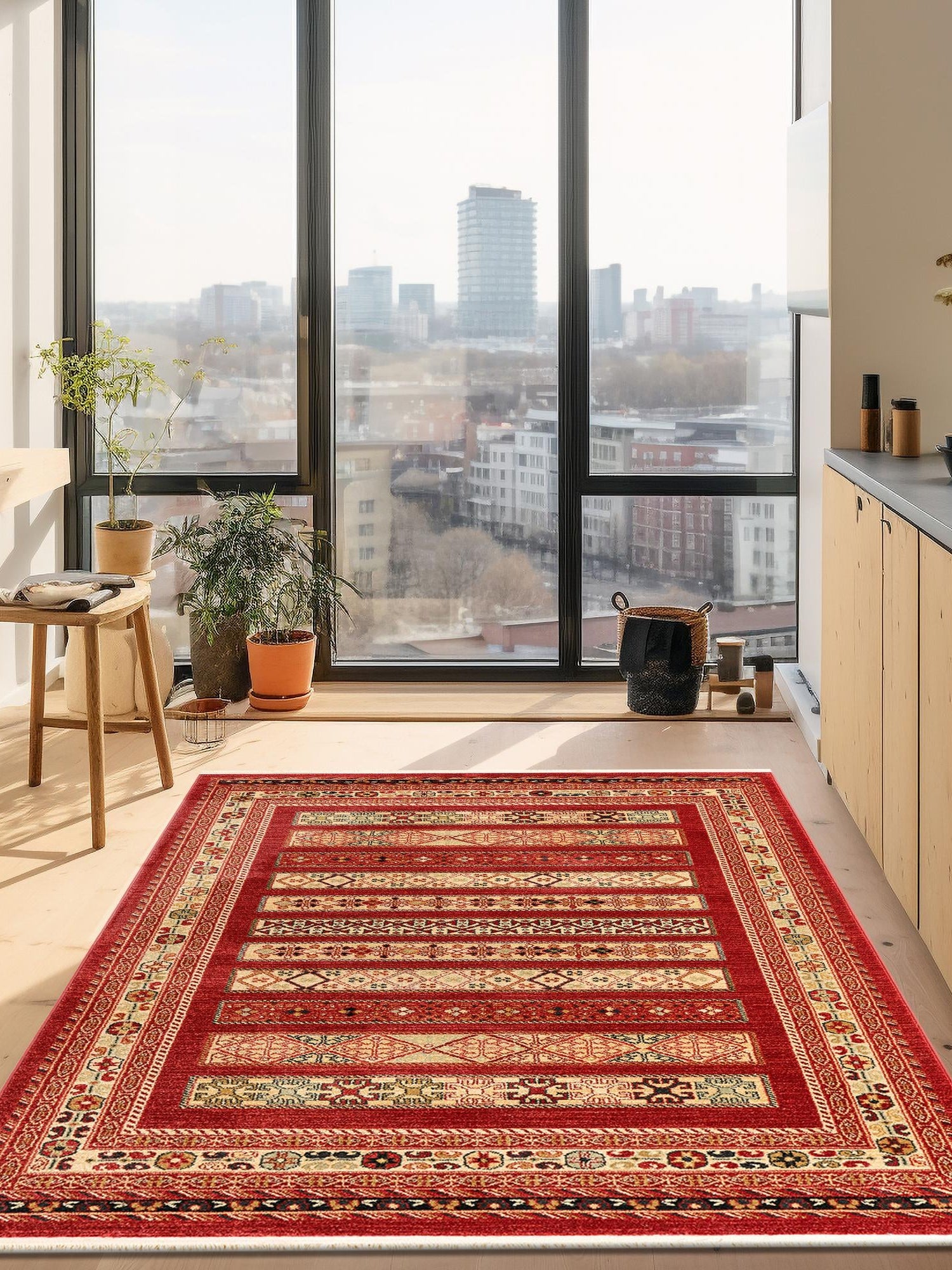 Rust Red 7' 1 x 10' Fars Rectangle Area Rug 100% Polypropylene Unique Traditional Carpet for Classical Living, Dining Room & Office Spaces for Sale at Rug Engine