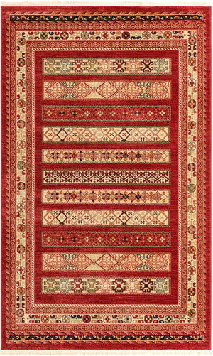 Rust Red 5' 1 x 8' Fars Rectangle Area Rug 100% Polypropylene Unique Traditional Carpet for Classical Living, Dining Room & Office Spaces for Sale at Rug Engine