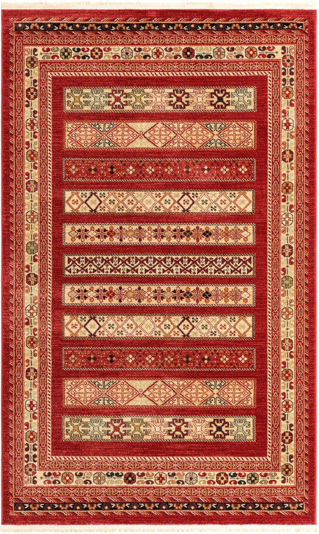 Rust Red 5' 1 x 8' Fars Rectangle Area Rug 100% Polypropylene Unique Traditional Carpet for Classical Living, Dining Room & Office Spaces for Sale at Rug Engine