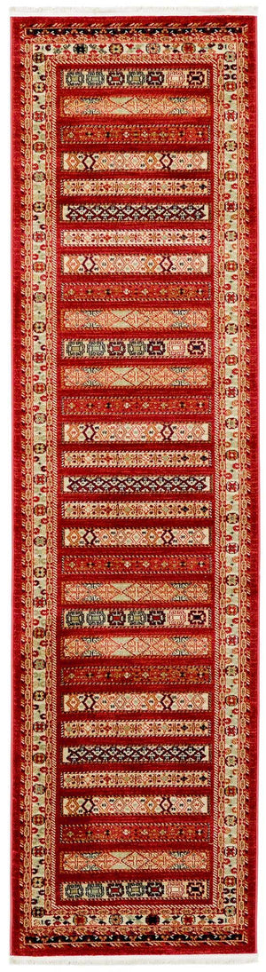 Rust Red 2' 7 x 10' Fars Runner Area Rug 100% Polypropylene Unique Traditional Carpet for Classical Living, Dining Room & Office Spaces for Sale at Rug Engine