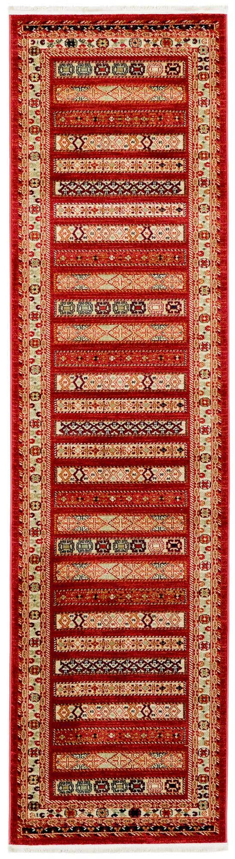Rust Red 2' 7 x 10' Fars Runner Area Rug 100% Polypropylene Unique Traditional Carpet for Classical Living, Dining Room & Office Spaces for Sale at Rug Engine
