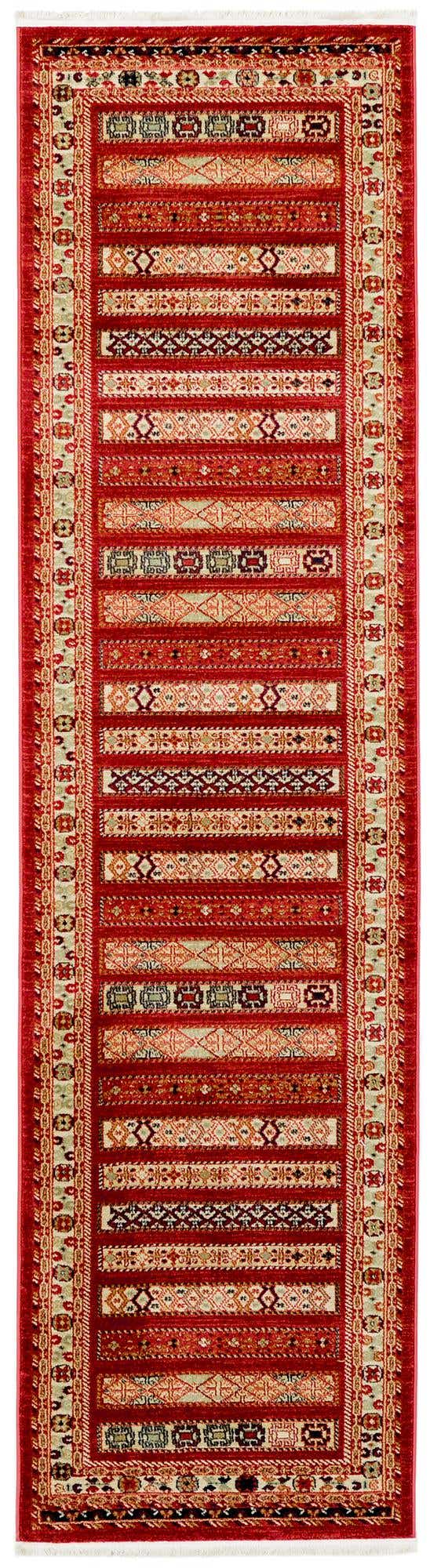 Rust Red 2' 7 x 10' Fars Runner Area Rug 100% Polypropylene Unique Traditional Carpet for Classical Living, Dining Room & Office Spaces for Sale at Rug Engine