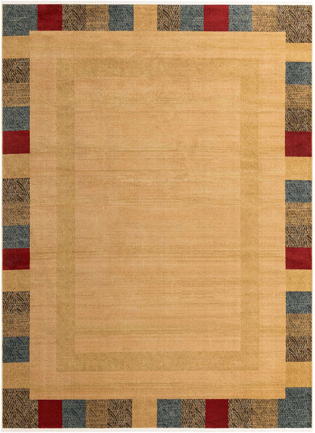 Beige 9' x 12' 2 Fars Rectangle Area Rug 100% Polypropylene Unique Traditional Carpet for Classical Living, Dining Room & Office Spaces for Sale at Rug Engine