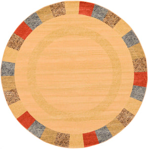 Beige 8' x 8' Fars Round Rug