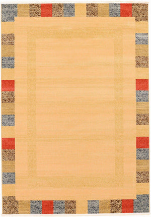 Beige 7' 1 x 10' Fars Rectangle Area Rug 100% Polypropylene Unique Traditional Carpet for Classical Living, Dining Room & Office Spaces for Sale at Rug Engine