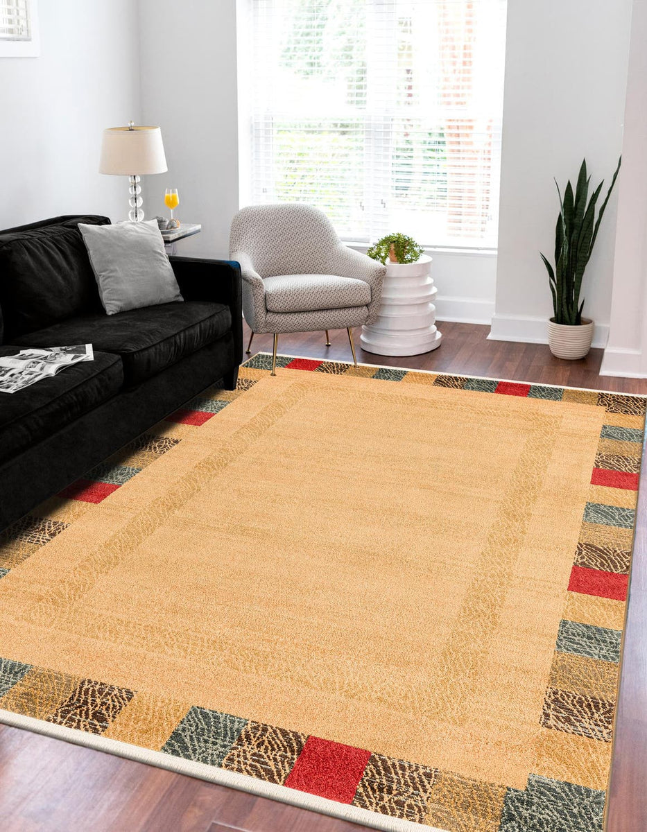 Fars Collection Area Rug Beige 2' 2 x 3' Fars Rectangle Area Rug 100% Polypropylene Unique Trad ...