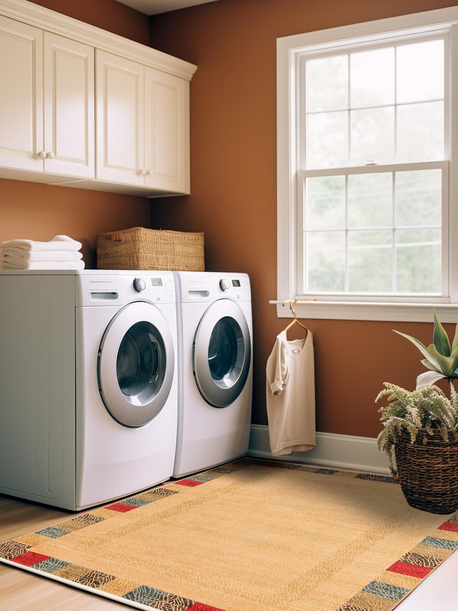 Beige 5' 1 x 8' Fars Rectangle Area Rug 100% Polypropylene Unique Traditional Carpet for Classical Living, Dining Room & Office Spaces for Sale at Rug Engine