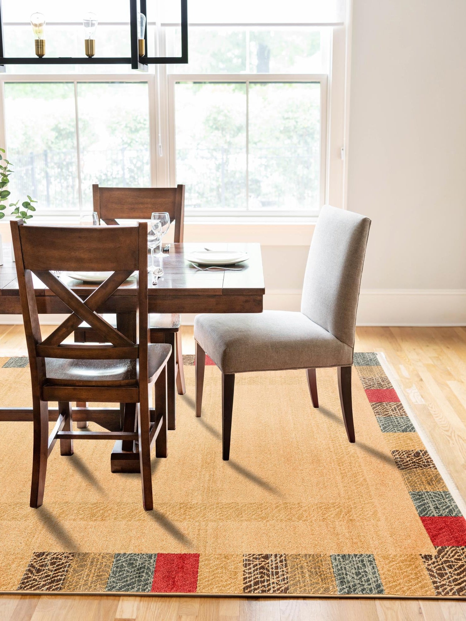 Beige 6' 1 x 9' Fars Rectangle Area Rug 100% Polypropylene Unique Traditional Carpet for Classical Living, Dining Room & Office Spaces for Sale at Rug Engine