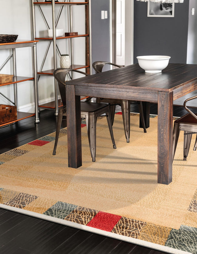 Beige 10' 6 x 16' 5 Fars Rectangle Area Rug 100% Polypropylene Unique Traditional Carpet for Classical Living, Dining Room & Office Spaces for Sale at Rug Engine