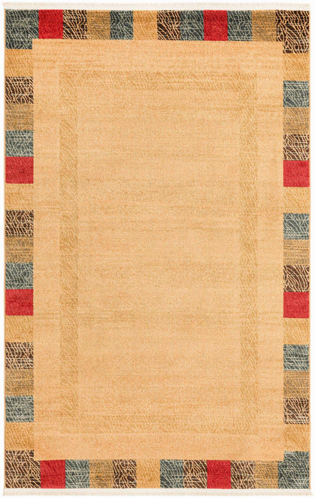 Beige 5' 1 x 8' Fars Rectangle Area Rug 100% Polypropylene Unique Traditional Carpet for Classical Living, Dining Room & Office Spaces for Sale at Rug Engine