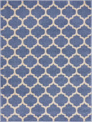 Light Blue 9' x 12' 2 Trellis Rectangle Rug