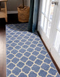 Light Blue 2' x 6' 1 Trellis Runner Area Rug